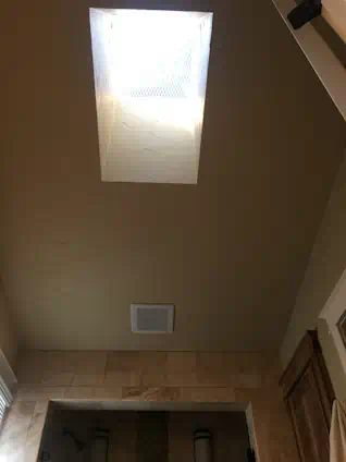 Skylight guard is invisible from inside